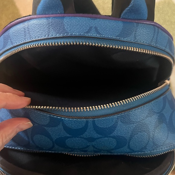 Coach Colorblock backpack in purple, blue, pink, and green. Never used! - Picture 7 of 8